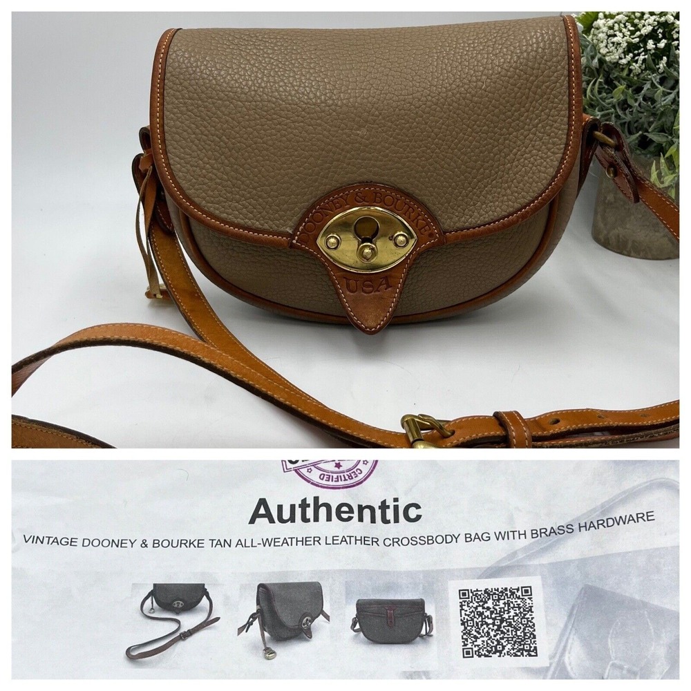 Dooney & Bourke Authenticated Vintage ALW Taupe Saddle Bag Cavalry Troop USA